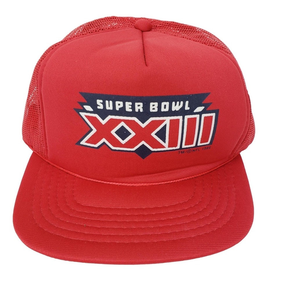AmaPro Super Bowl XXIII Trucker Hat Mens OSFA Red Vintage 1989 NFL Snapback Mesh
